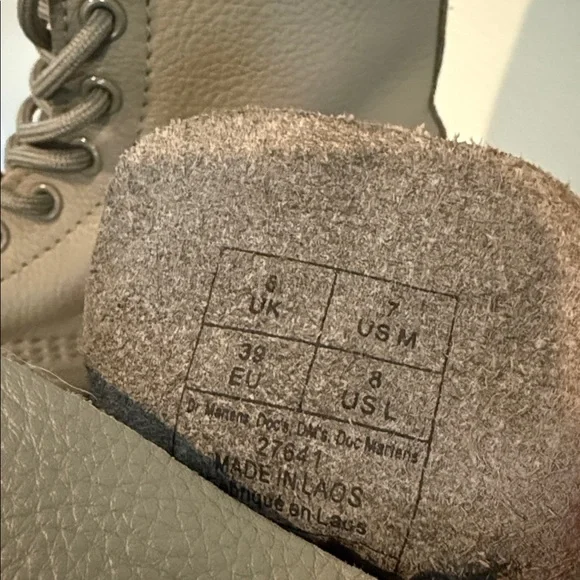 Dr. Martens Olive Green Leather Boots - Picture 5 of 8